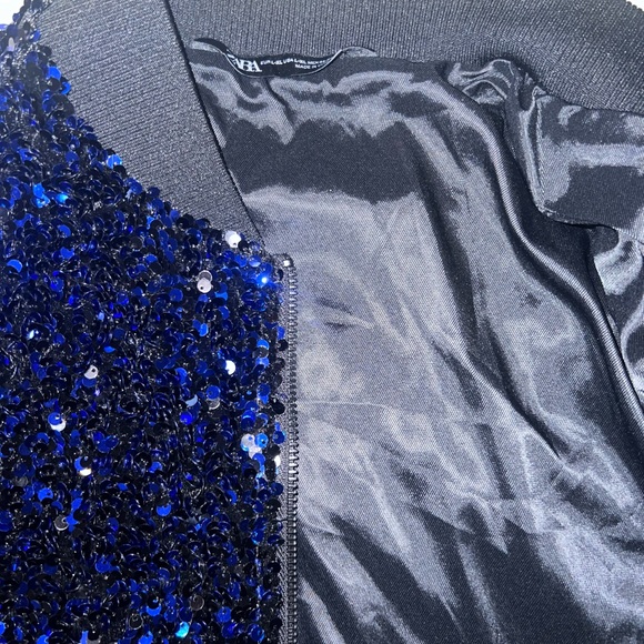 Worn once! NEW ZARA MEN’S JACKET SIZE L-XL BLACK & BLUE COLOR WAY . - Picture 4 of 6